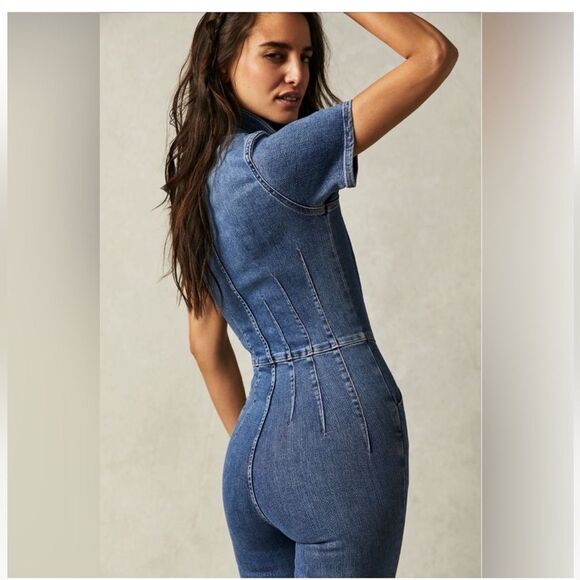 Free People We The Free Jayde Flare Jumpsuit NWT SMALL - Picture 4 of 10